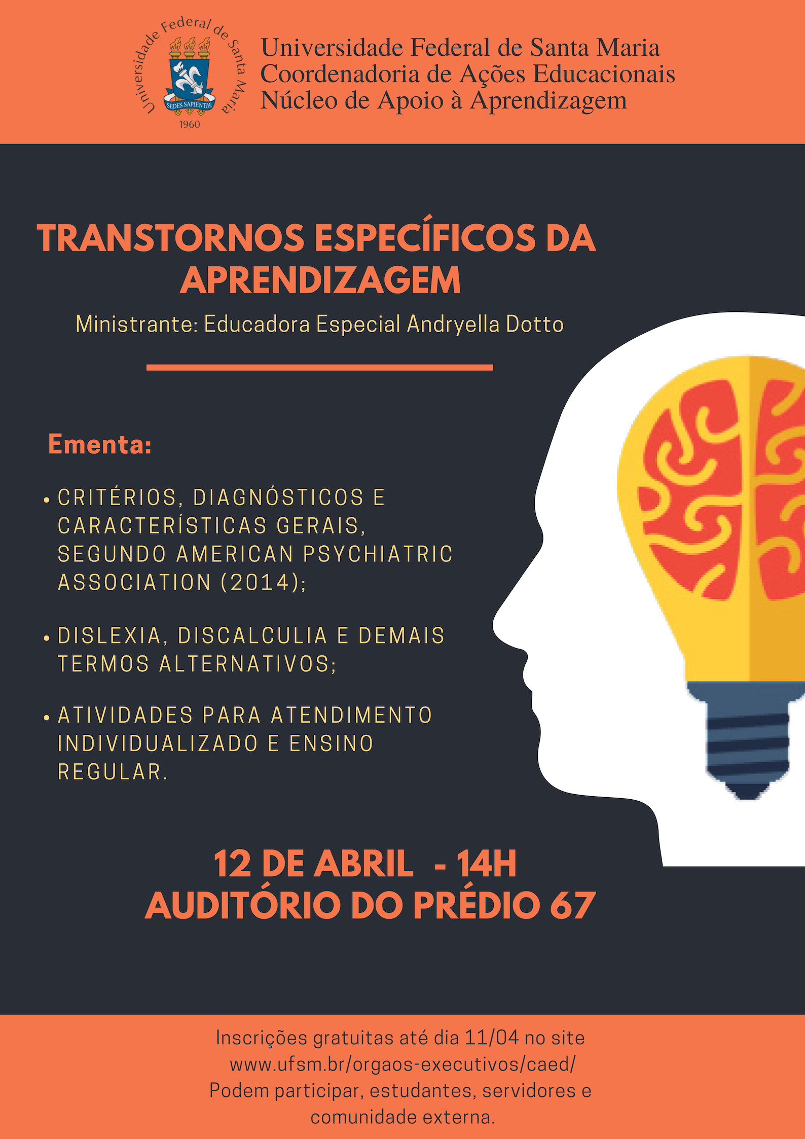 CURSO “TRANSTORNOS ESPECÍFICOS DA APRENDIZAGEM” – CAED