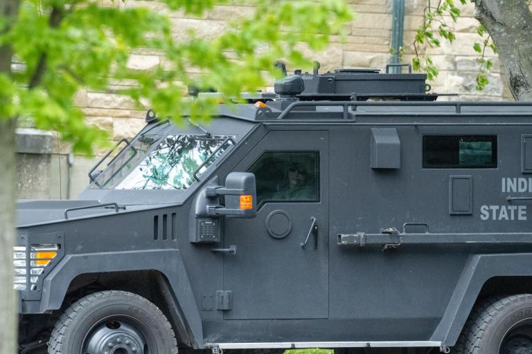 Tanque blindado da Polícia estadul de Indiana