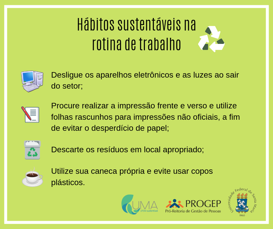 No Dia Mundial Do Meio Ambiente Progep Oferece Dicas De Hábitos Sustentáveis No Trabalho Progep 9729